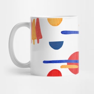 Modern Moon, Cloud, and Trees Pattern Mug